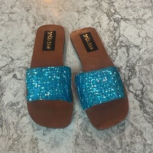 Mystique Sandals Blue Sequin
